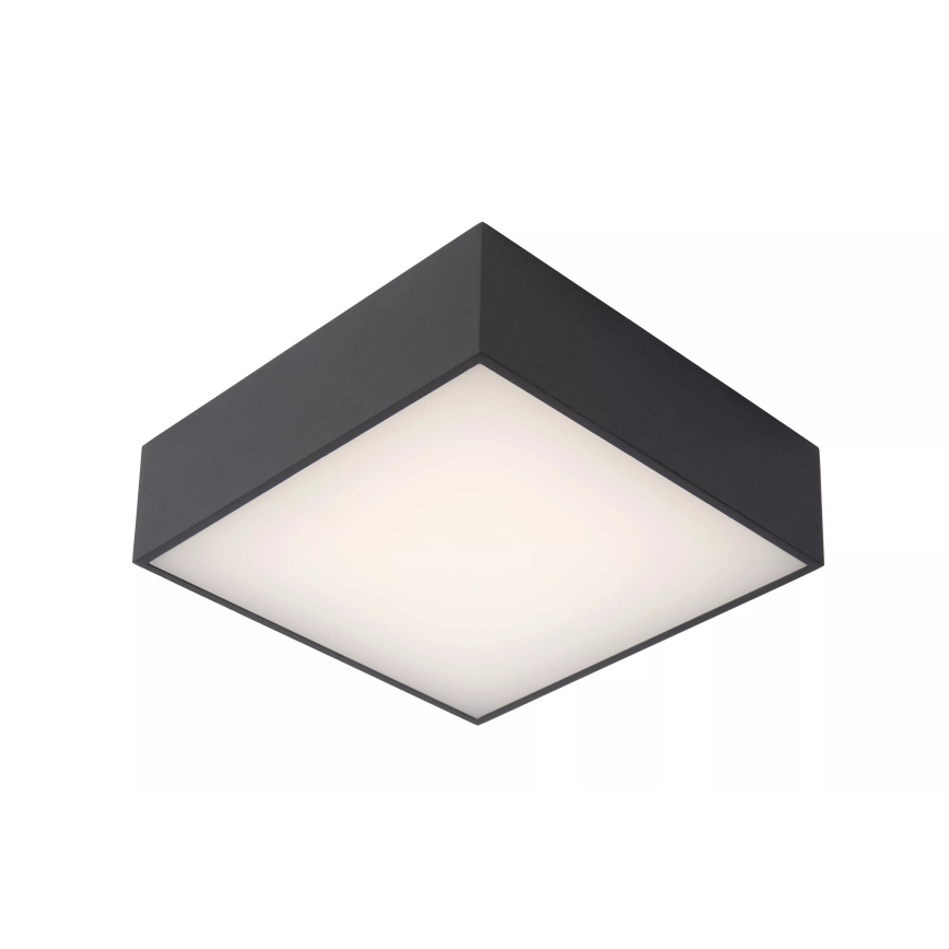 Lucide 27816/10/29 - LED Stropna svjetiljka za kupaonicu ROXANE LED/12W/230V 24x24 cm IP54 crna