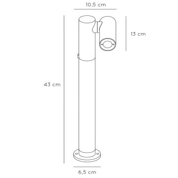 Lucide 27895/05/29 - LED Vanjska lampa TATUM LED/5W/230V IP65 43 cm antracit