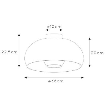 Lucide 30186/38/30 - Stropna svjetiljka SHARAN 1xE27/60W/230V pr. 38 cm crna