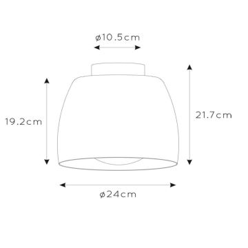 Lucide 30188/01/30 - Stropna svjetiljka NOLAN 1xE27/60W/230V pr. 24 cm crna