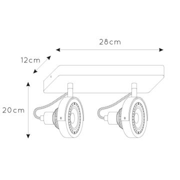 Lucide 31931/24/30 - LED Prigušiva reflektorska svjetiljka TALA 2xGU10/12W/230V crna