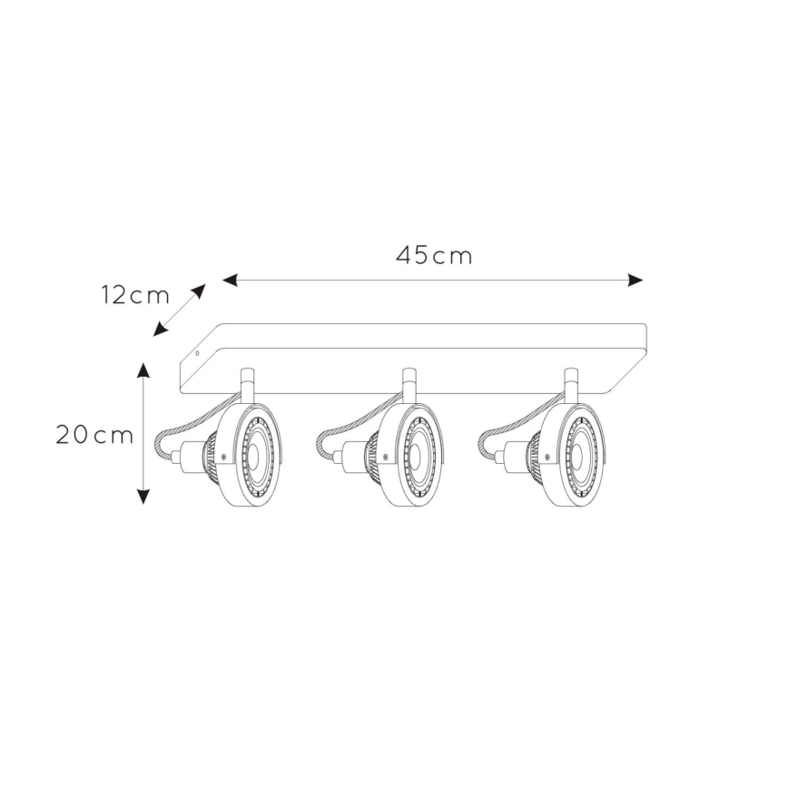 Lucide 31931/36/31 - LED Prigušiva reflektorska svjetiljka TALA 3xGU10/12W/230V bijela