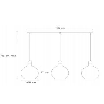 Lucide 34438/03/61 - Luster na sajli JULIUS 3xE27/40W/230V