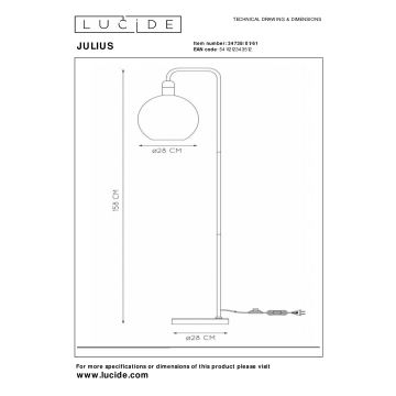 Lucide 34738/01/61 - Podna lampa JULIUS 1xE27/40W/230V