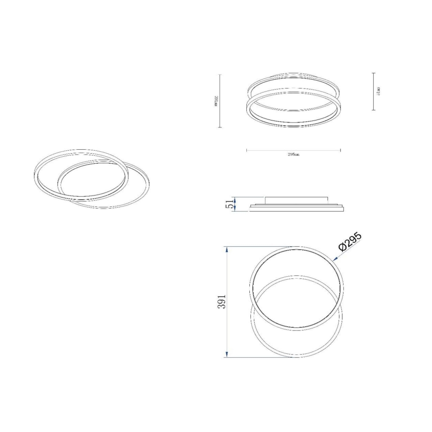 Lucide 44112/24/30 - LED Prigušiva stropna svjetiljka AXELLE LED/24W/230V crna