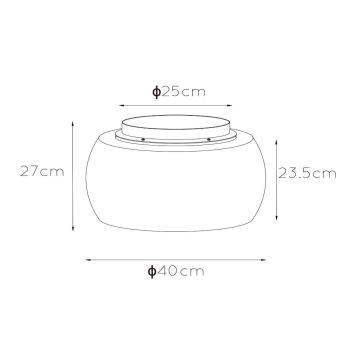 Lucide 45101/40/65 - Stropna svjetiljka OLIVIA 3xE27/40W/230V pr. 40 cm crna