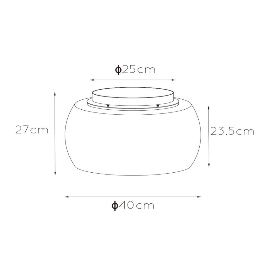 Lucide 45101/40/65 - Stropna svjetiljka OLIVIA 3xE27/40W/230V pr. 40 cm crna