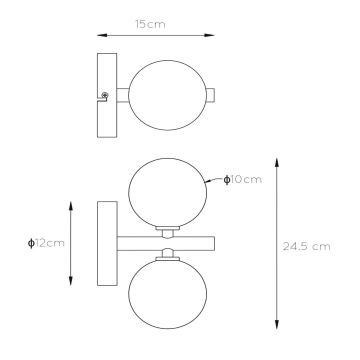 Lucide 45274/02/30 - Zidna svjetiljka TYCHO 2xG9/28W/230V crna