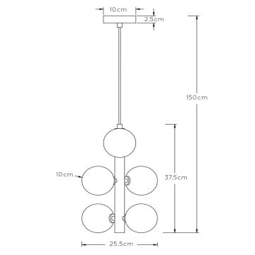 Lucide 45474/06/30 - Luster na sajli TYCHO 6xG9/28W/230V crna