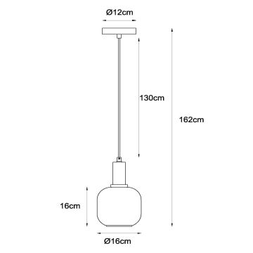 Lucide 45494/16/65 - Luster na sajli JOANET 1xE27/40W/230V crna