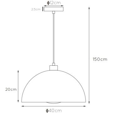 Lucide 45496/01/44 - Luster na sajli SIEMON 1xE27/40W/230V narančasta