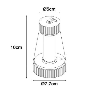 Lucide 45500/01/30 - LED Prigušiva dodirna vanjska lampa LORALI LED/1,2W/4V IP44 crna