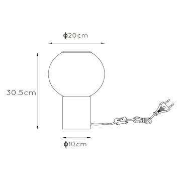 Lucide 45502/01/30 - Stolna lampa MARIUS 1xE27/40W/230V crna