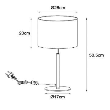 Lucide 45509/81/30 - Stolna lampa MAYA 1xE27/40W/230V crna