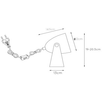 Lucide 45564/01/36 - Stolna lampa CHAGO 1xE14/40W/230V siva