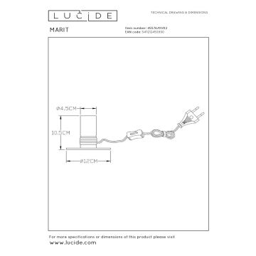 Lucide 45576/01/02 - Stolna lampa MARIT 1xE27/40W/230V zlatna