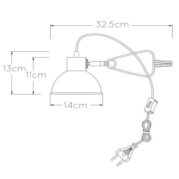 Lucide 45987/01/33 - Lampa s kvačicom MOYS 1xE27/40W/230V zelena