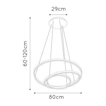 Lucide 46402/99/30 - LED Prigušivi luster na sajli TRINITI LED/136W/230V crna