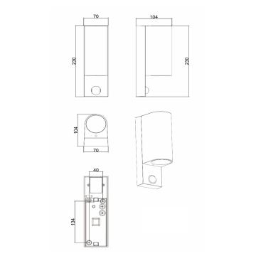 Lucide 69803/02/30 - Vanjska svjetiljka sa senzorom ZARO 2xGU10/7W/230V IP65 crna