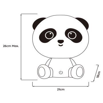 Lucide 71593/03/30 - LED Prigušiva dodirna dječja lampica DODO LED/3W/5V panda