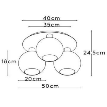 Lucide 74114/03/30 - Stropna svjetiljka MARIUS 3xE27/40W/230V crna