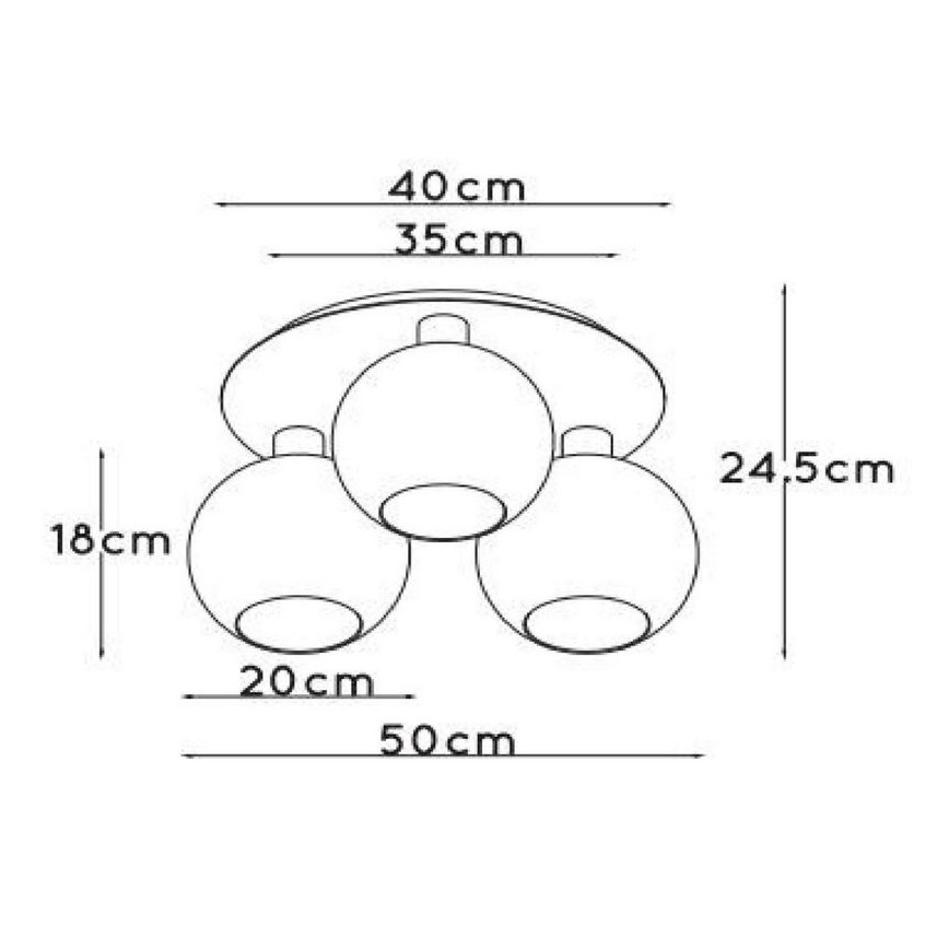 Lucide 74114/03/30 - Stropna svjetiljka MARIUS 3xE27/40W/230V crna