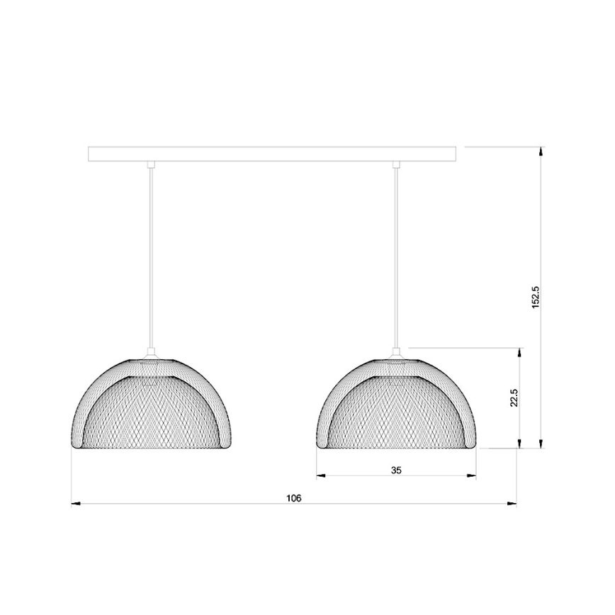 Lucide 78387/02/30 - Luster na sajli MESH 2xE27/60W/230V