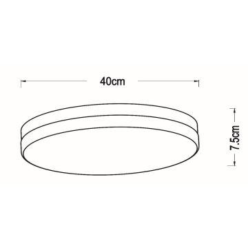 Lucide 79111/40/30 - LED Stropna svjetiljka za kupaonicu sa senzorom BISKIT LED/36W/230V pr. 40 cm IP44 crna