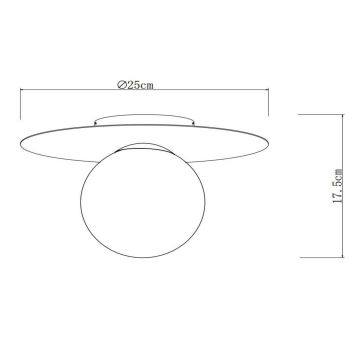 Lucide 79187/01/30 - Stropna svjetiljka TRICIA 1xE27/15W/230V pr. 25 cm crna