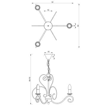 Luster na lancu MAURO 3xE14/60W/230V