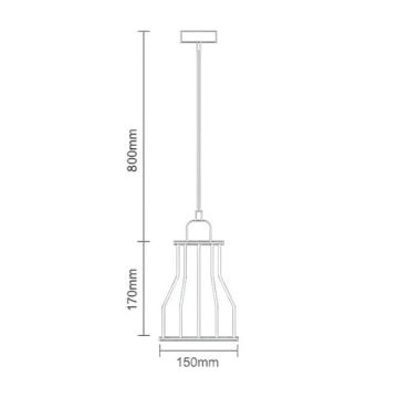 Luster na sajli 1xE27/60W/230V pr. 15 cm crna