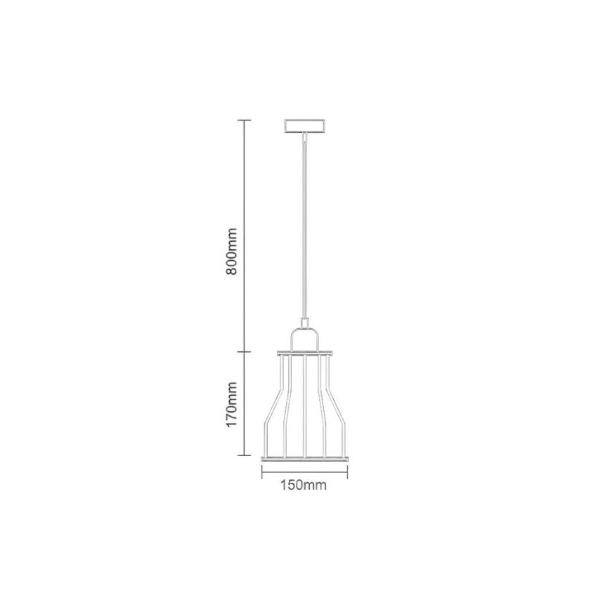 Luster na sajli 1xE27/60W/230V pr. 15 cm crna