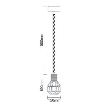 Luster na sajli 1xE27/60W/230V pr. 15 cm