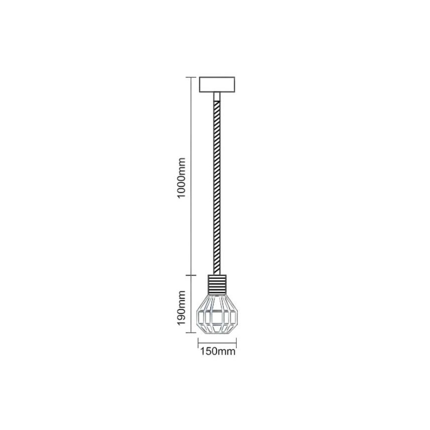 Luster na sajli 1xE27/60W/230V pr. 15 cm