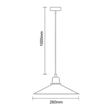 Luster na sajli 1xE27/60W/230V pr. 26 cm crna