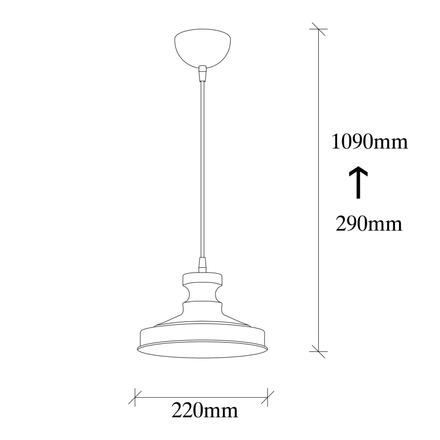 Luster na sajli BERCESTE 1xE27/40W/230V crna