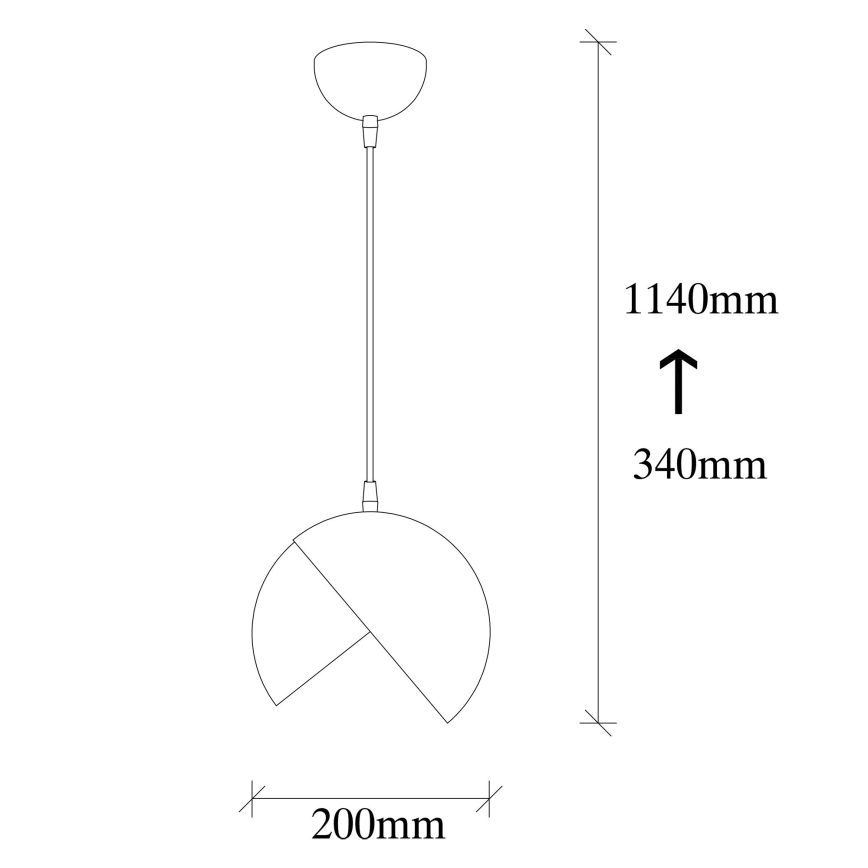 Luster na sajli BERCESTE 1xE27/40W/230V crna/zlatna