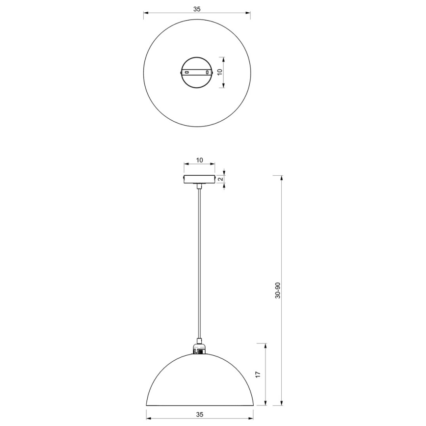 Luster na sajli BETA 1xE27/60W/230V pr. 35 cm bijela