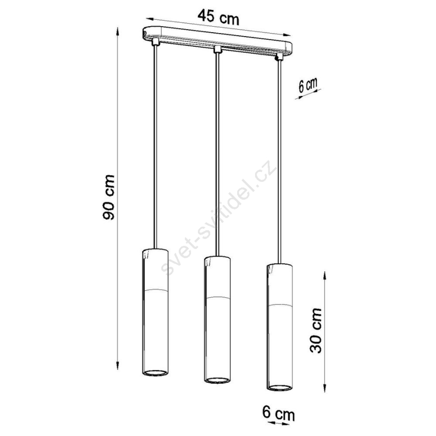 Luster na sajli BORGIO 3xGU10/40W/230V