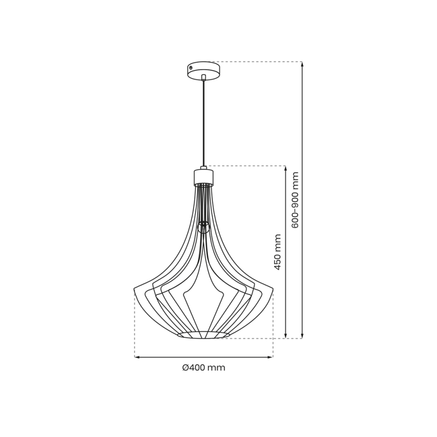 Luster na sajli CESTA 1xE27/60W/230V crna