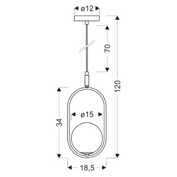 Luster na sajli CORDEL 1xG9/28W/230V zlatna