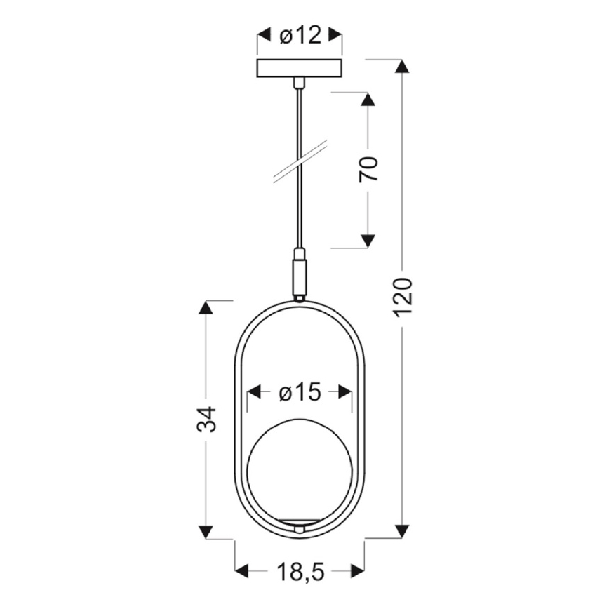 Luster na sajli CORDEL 1xG9/28W/230V zlatna