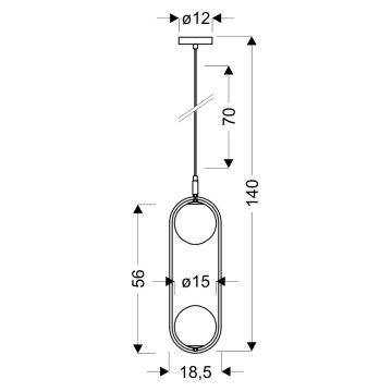 Luster na sajli CORDEL 2xG9/28W/230V sjajni krom