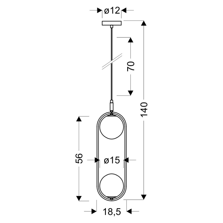 Luster na sajli CORDEL 2xG9/28W/230V sjajni krom