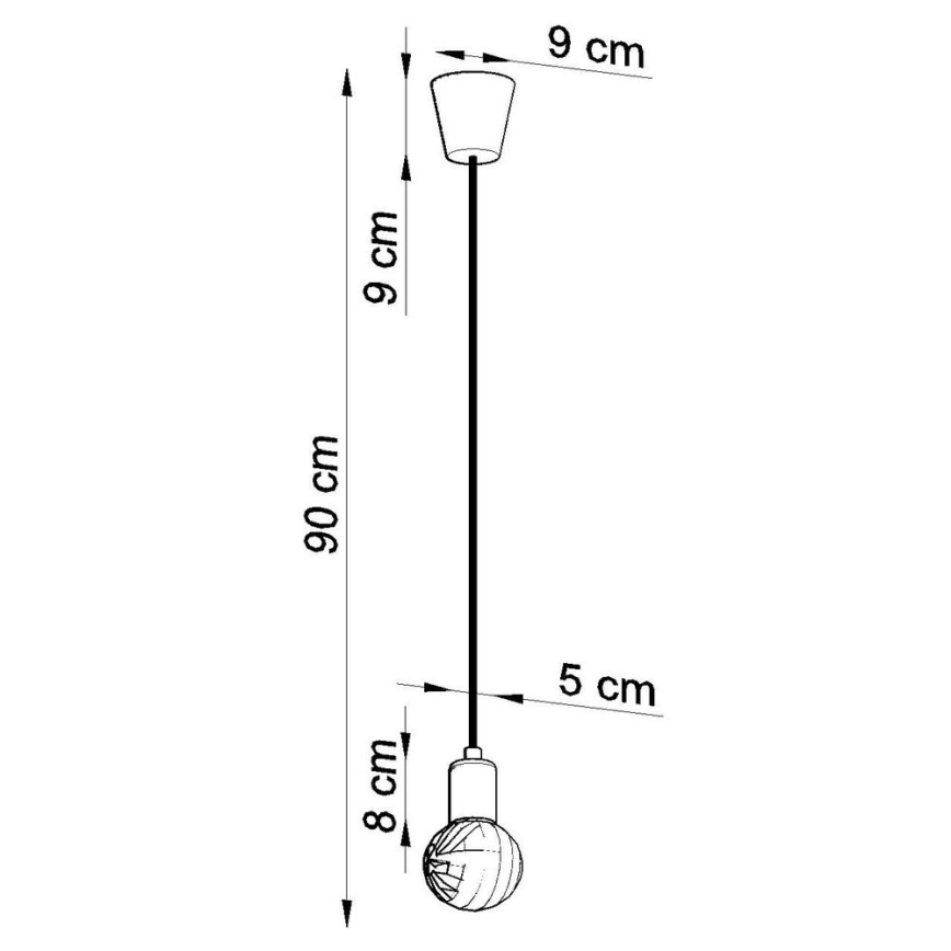 Luster na sajli DIEGO 1xE27/60W/230V žuta