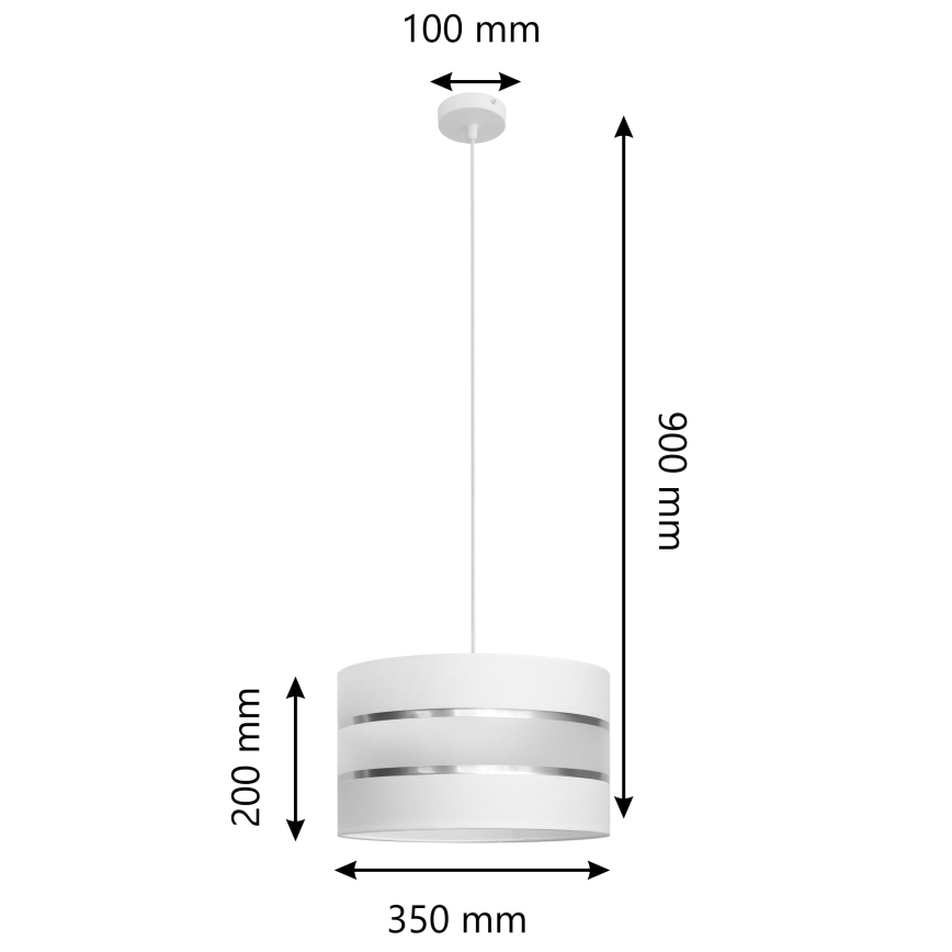 Luster na sajli HELEN 1xE27/60W/230V pr. 35 cm bijela