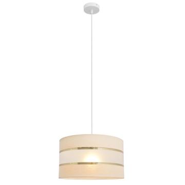 Luster na sajli HELEN 1xE27/60W/230V pr. 35 cm krem/zlatna