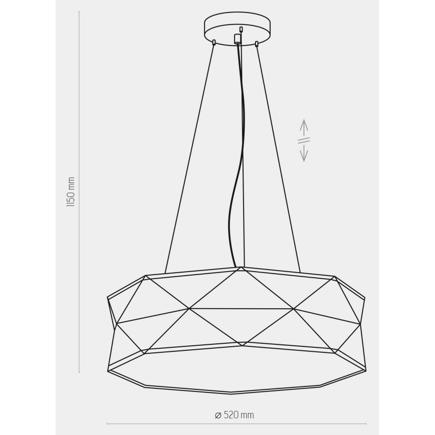 Luster na sajli KANTOOR 1xE27/15W/230V crna