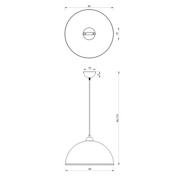 Luster na sajli KITCHEN 1xE27/15W/230V bijela/zlatna