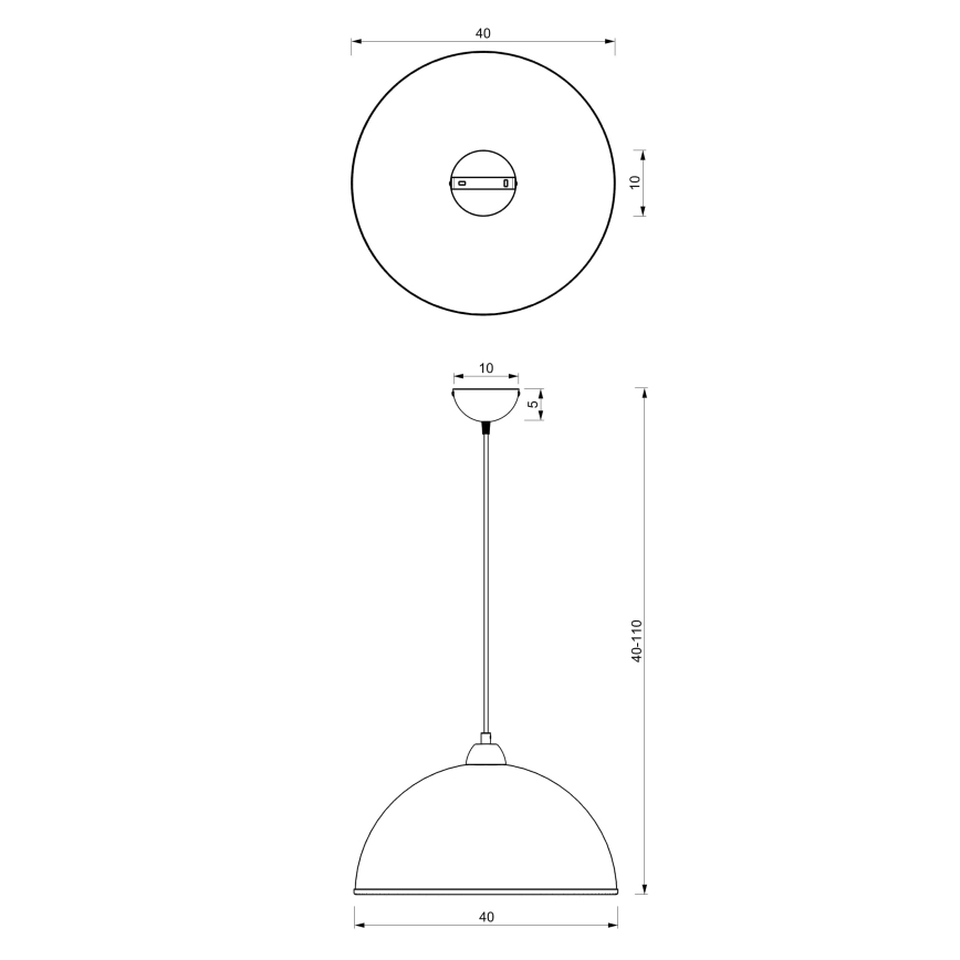 Luster na sajli KITCHEN 1xE27/15W/230V bijela/zlatna